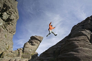 A climber on Stac Pollaidh in Assynt Scotland UK A climber on Stac Pollaidh in Assynt Scotland UK