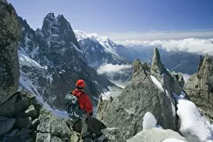 Pinnacle Collection: The Dru from the Grand Montets above Chamonix France