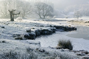 Frost at dawn on the River Brathay near Ambleside UK Frost at dawn on the River Brathay near Ambleside UK