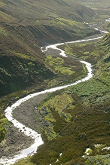 A meandering river in the Hareden Valley Trough of Bowland Lancashire UK A meandering river in the Hareden Valley Trough of Bowland Lancashire UK
