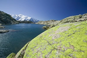 Mont Blanc from Lac Noir in the Aiguille Rouge National Park near Chamonix France Mont Blanc from Lac Noir in the Aiguille Rouge National Park near Chamonix France