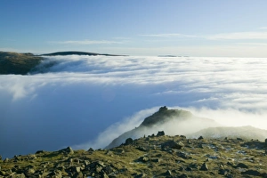 on Red Screes above a temperature inversion in the Lake District UK on Red Screes above a temperature inversion in the Lake District UK