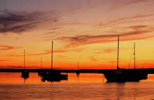 Images Dated 24th October 2008: Sailing Boats in Ravenglass Cumbria at sunset UK