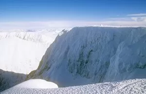 The summit of Ben Nevis, the UKs highest peak in Scotland, in winter
