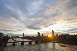 The Thames South Bank with Big Ben and the Houses of Parliament UK The Thames South Bank with Big Ben and the Houses of Parliament UK