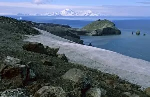 Baily Head Gallery: View of Baily Head, and Livingston Island on the horizon. Whalers Bay, Deception Island