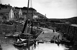 Crail Gallery: View of the harbour in Crail, Fife. Date: c1890