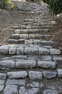 Tourist Destination Gallery: Ancient stairs from Mount Zion down to the lower city of Jerusalem in Biblical times
