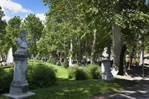 Croatia, Zagreb, Old town, Statues in Park Zrinjevac Croatia, Zagreb, Old town, Statues in Park Zrinjevac