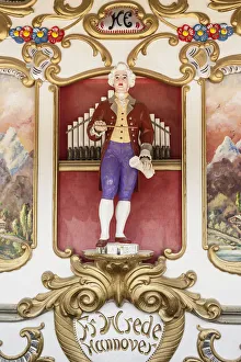 Denmark, Aarhus, A fairground organ at Den Gamle by Denmark, Aarhus, A fairground organ at Den Gamle by