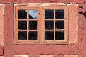 Denmark, Aarhus, Window of the Customs House, Den Gamle By Denmark, Aarhus, Window of the Customs House, Den Gamle By
