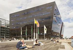 Denmark, Copenhagen, The Black Diamond Library, Slotsholmen Denmark, Copenhagen, The Black Diamond Library, Slotsholmen
