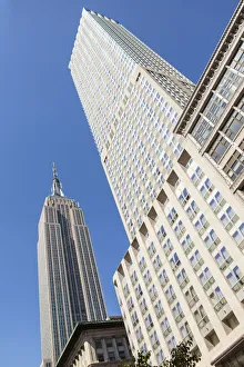 Empire State Building and Langham Place Hotel, 5th Avenue, Manhattan, New York City Empire State Building and Langham Place Hotel, 5th Avenue, Manhattan, New York City