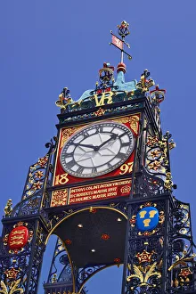 England, Cheshire, Chester, Eastgate Clock face England, Cheshire, Chester, Eastgate Clock face