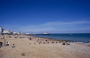 Images Dated 6th October 2008: ENGLAND East Sussex Eastbourne View across shingle beach towards the pier in the far