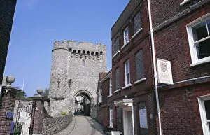 Images Dated 6th October 2008: ENGLAND East Sussex Lewes Lewes Castle View up path towards one of the semi octagonal
