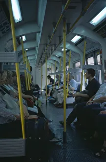 Images Dated 6th October 2008: ENGLAND London The London Underground Interior view through the train carriage with