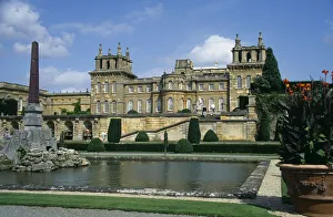 ENGLAND, Oxfordshire, Woodstock Blenheim Palace. View across formal gardens towards ENGLAND, Oxfordshire, Woodstock Blenheim Palace. View across formal gardens towards