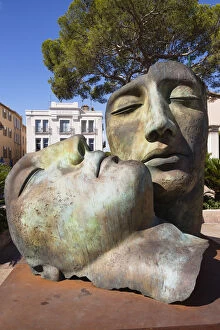 France, Saint Tropez, Hermanos sculpture by Igor Mitoraj