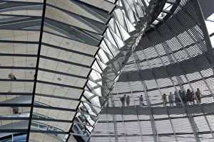 Germany, Berlin, Mitte, Tiergarten, interior of the glass dome on the top of the Germany, Berlin, Mitte, Tiergarten, interior of the glass dome on the top of the