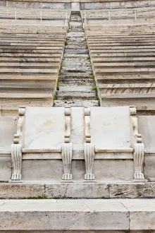 Greece, Attica, Athens, Royal boxes used in 1896, Panathenaic Stadium, original modern day Olympic Stadium Greece, Attica, Athens, Royal boxes used in 1896, Panathenaic Stadium, original modern day Olympic Stadium