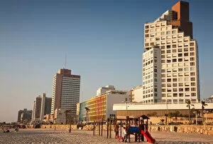 Israel, Tel Aviv, King David, Dan and Sheraton Hotels on Gordon Beach, Ha'yarkon Street