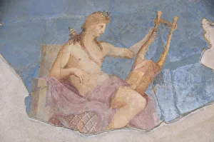 Italy, Lazio, Rome, The Palatine, Palatine Museum, wall painting of Apollo Italy, Lazio, Rome, The Palatine, Palatine Museum, wall painting of Apollo