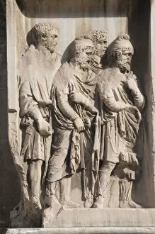 Italy, Lazio, Rome, Roman Forum, Foro Romano, Bas relief detail from Arch of Septimus Severus