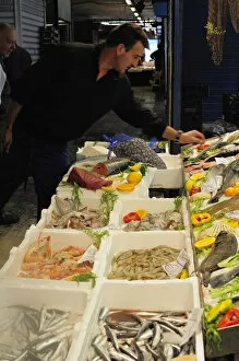 Italy, Lazio, Rome, Testaccio, market, fish stall