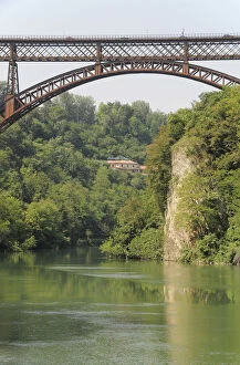Transport Gallery: Italy, Lombardy, Valle Adda, iron bridge at Paderno d Adda