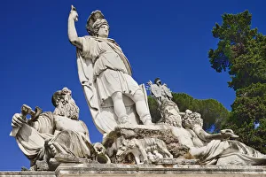 Italy, Rome, Piazza del Popolo, Neptune Fountain detail Italy, Rome, Piazza del Popolo, Neptune Fountain detail