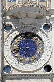 Images Dated 2nd August 2018: Italy, Veneto, Venice, Astronomical clock face, Torre dell Orologio, Piazza San Marco