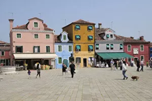 Italy, Veneto, Venice, Burano, Piazza Galuppi