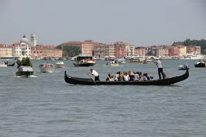 Italy, Veneto, Venice, busy waters, transportation on the Grand Canal Italy, Veneto, Venice, busy waters, transportation on the Grand Canal