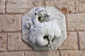 Italy, Veneto, Venice, dragon motif, Campo Santa Margherita Italy, Veneto, Venice, dragon motif, Campo Santa Margherita