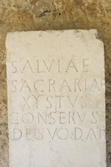 Italy, Veneto, Verona, stone tablet, Archaeological Museum, Teatro Romano Italy, Veneto, Verona, stone tablet, Archaeological Museum, Teatro Romano