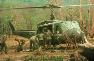 Vietnam War Prints: Chu Phong Mountain Huey Helicopter Print