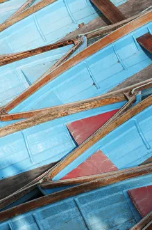 Moored rowing boats on the river Cherwell near Magdalen bridge, Oxford, UK Moored rowing boats on the river Cherwell near Magdalen bridge, Oxford, UK