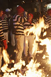 Participants in the annual bonfire night parade held in Lewes, East Sussex Participants in the annual bonfire night parade held in Lewes, East Sussex