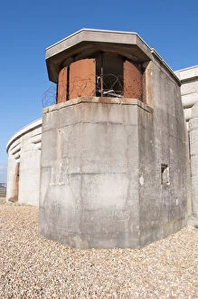 Second world war defences at Hurst Castle, Hampshire, England were put in place to defend