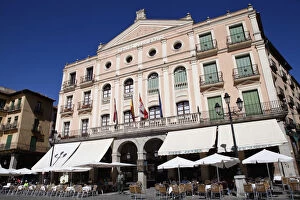 Images Dated 28th July 2014: Spain, Castille-Leon, Segovia, Theatre of Juan Bravo in the Plaza Mayor