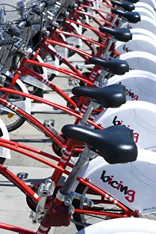 Images Dated 20th January 2014: Spain, Catalonia, Barcelona, Public hire bicycles