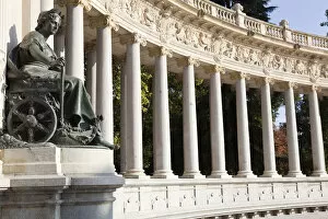 Images Dated 15th August 2014: Spain, Madrid, Detail of the monument to Alfonso XII at the Retiro