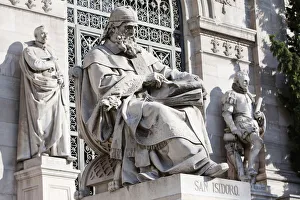 Spain, Madrid, Statues of San Isidoro outside the National Library Spain, Madrid, Statues of San Isidoro outside the National Library