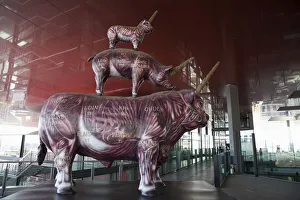 Spain, Madrid, Wheat & Steak sculpture by Miralda in the Reina Sofia Museum Spain, Madrid, Wheat & Steak sculpture by Miralda in the Reina Sofia Museum