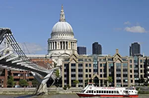 Images Dated 11th September 2012: St Pauls Cathedral and River Thames London England