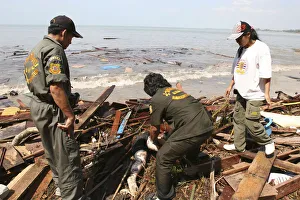 Tsunami. Rescue workers help to collect the bodies which have been floating out at sea and lying along the coastline Tsunami. Rescue workers help to collect the bodies which have been floating out at sea and lying along the coastline
