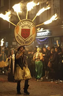 Tthe annual bonfire night parade held in Lewes, East Sussex