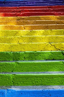 Turkey, Istanbul, Colourful painted steps, Karakoy region Turkey, Istanbul, Colourful painted steps, Karakoy region