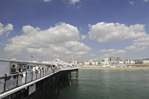 View back to the beach from Brighton Pier Brighton East Sussex England View back to the beach from Brighton Pier Brighton East Sussex England